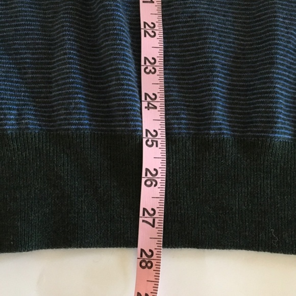Peter Millar Striped 1/4 Zip Blue Green sweater XXL 100% Extrafine Merino Wool - Picture 14 of 14